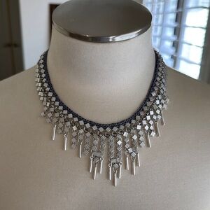 Elegant Silver and Black Necklace